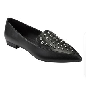 MARC FISHER Lalita Flats-Black With Silver Stud Details. Size 7.5
